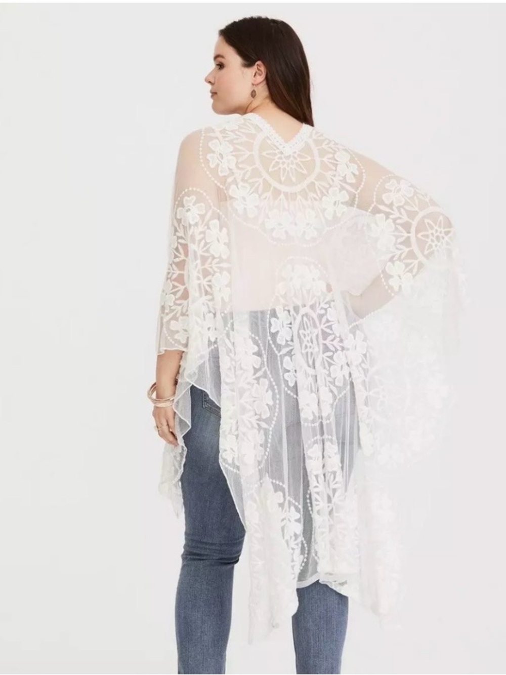 Torrid Ivory Lace Scalloped Edge Ruana - OS